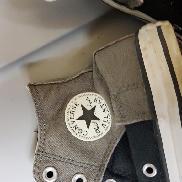 converse  accessibility no tie high top shoes junior size 6 black and g - Picture 6 of 6